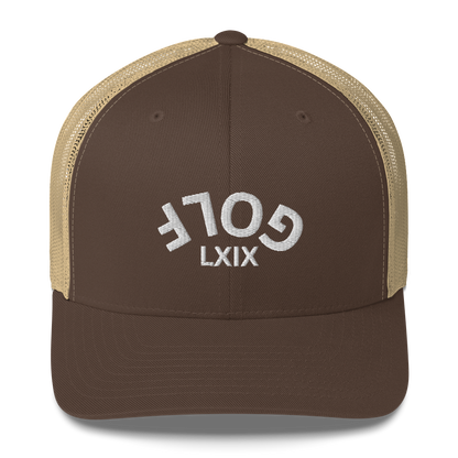 Upside Down LXIX Golf Arch Trucker Cap by LXIX GOLF CLUB — view 9