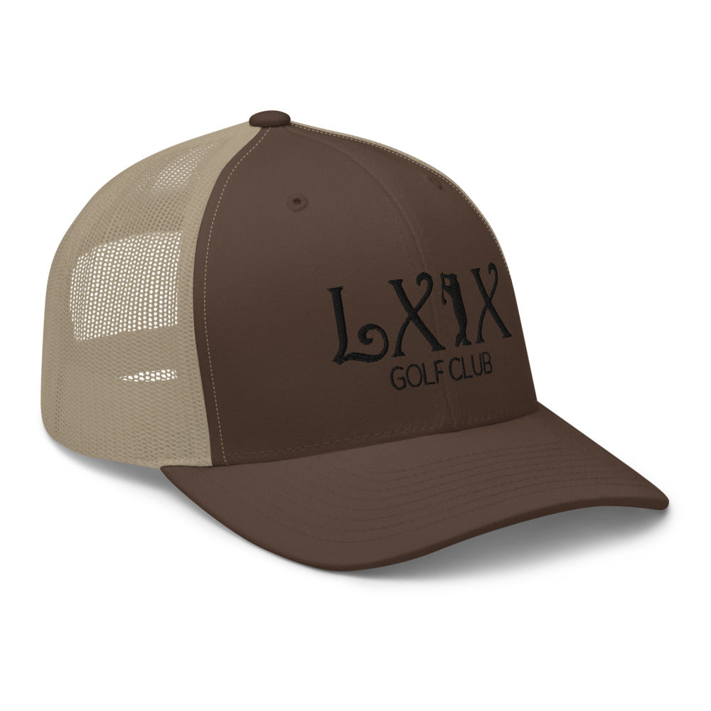 Curve Logo Trucker Cap - Black Logo by LXIX GOLF CLUB — view 36