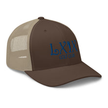 Curve Logo Trucker Cap - Blue Logo by LXIX GOLF CLUB — view 37