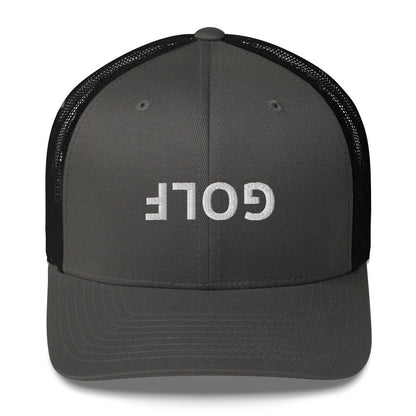Upside Down Golf Trucker Cap - White Logo by LXIX GOLF CLUB — view 5