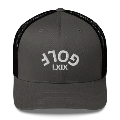 Upside Down LXIX Golf Arch Trucker Cap by LXIX GOLF CLUB — view 6