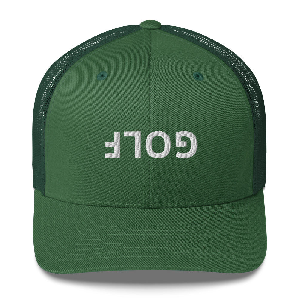 Upside Down Golf Trucker Cap - White Logo by LXIX GOLF CLUB — view 13