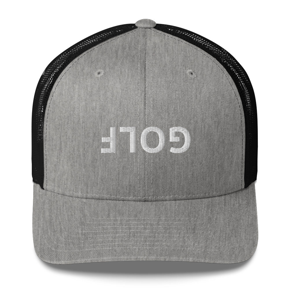 Upside Down Golf Trucker Cap - White Logo by LXIX GOLF CLUB — view 10