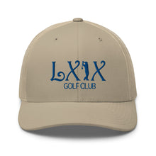 Curve Logo Trucker Cap - Blue Logo by LXIX GOLF CLUB — view 50