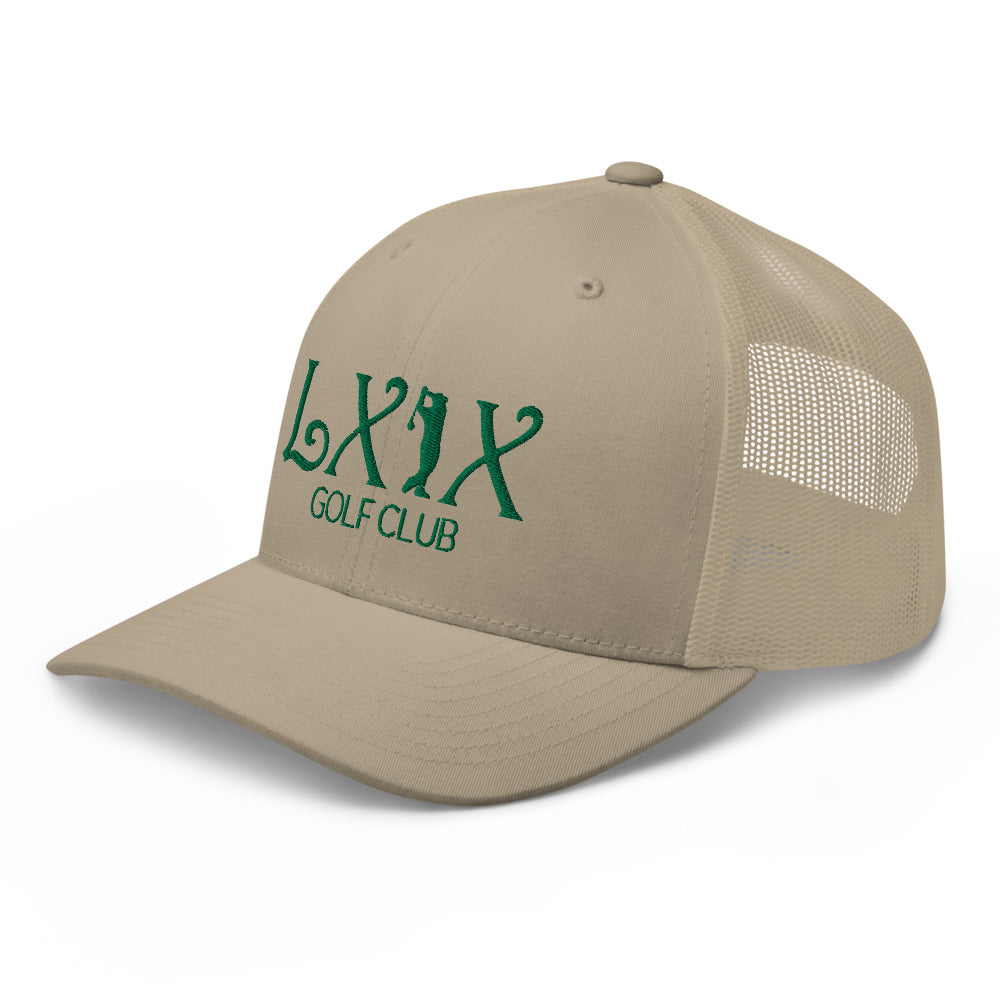 Curve Logo Trucker Cap - Green Logo by LXIX GOLF CLUB — view 52