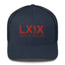 Swinger Logo Trucker Cap - Red Logo by LXIX GOLF CLUB — view 3