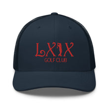 Curve Logo Trucker Cap - Red Logo by LXIX GOLF CLUB — view 13