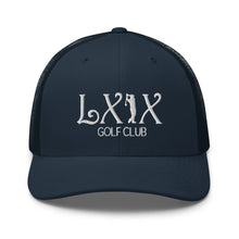 Curve Logo Trucker Cap - White Logo by LXIX GOLF CLUB