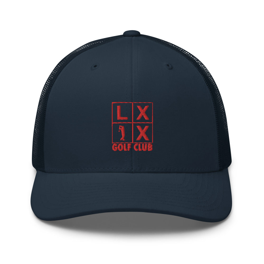 Four Box Logo Trucker Cap - Red Logo by LXIX GOLF CLUB — view 13