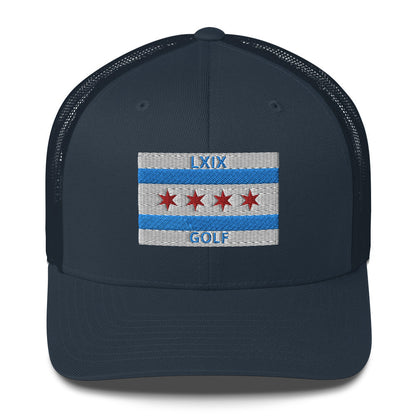 Chicago Flag Trucker Cap by LXIX GOLF CLUB