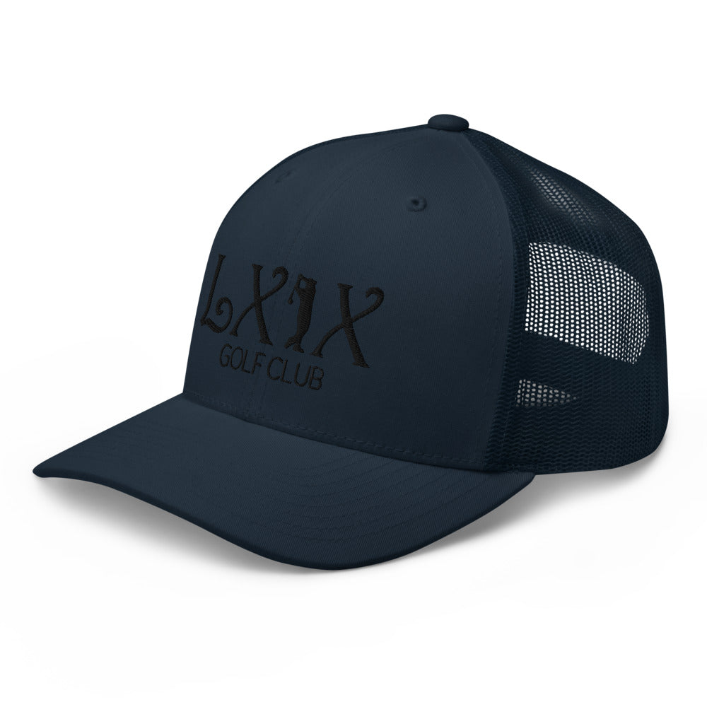 Curve Logo Trucker Cap - Black Logo by LXIX GOLF CLUB — view 16