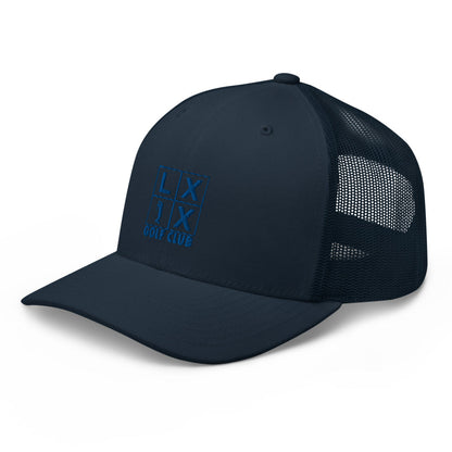 Four Box Logo Trucker Cap - Blue Logo by LXIX GOLF CLUB — view 16