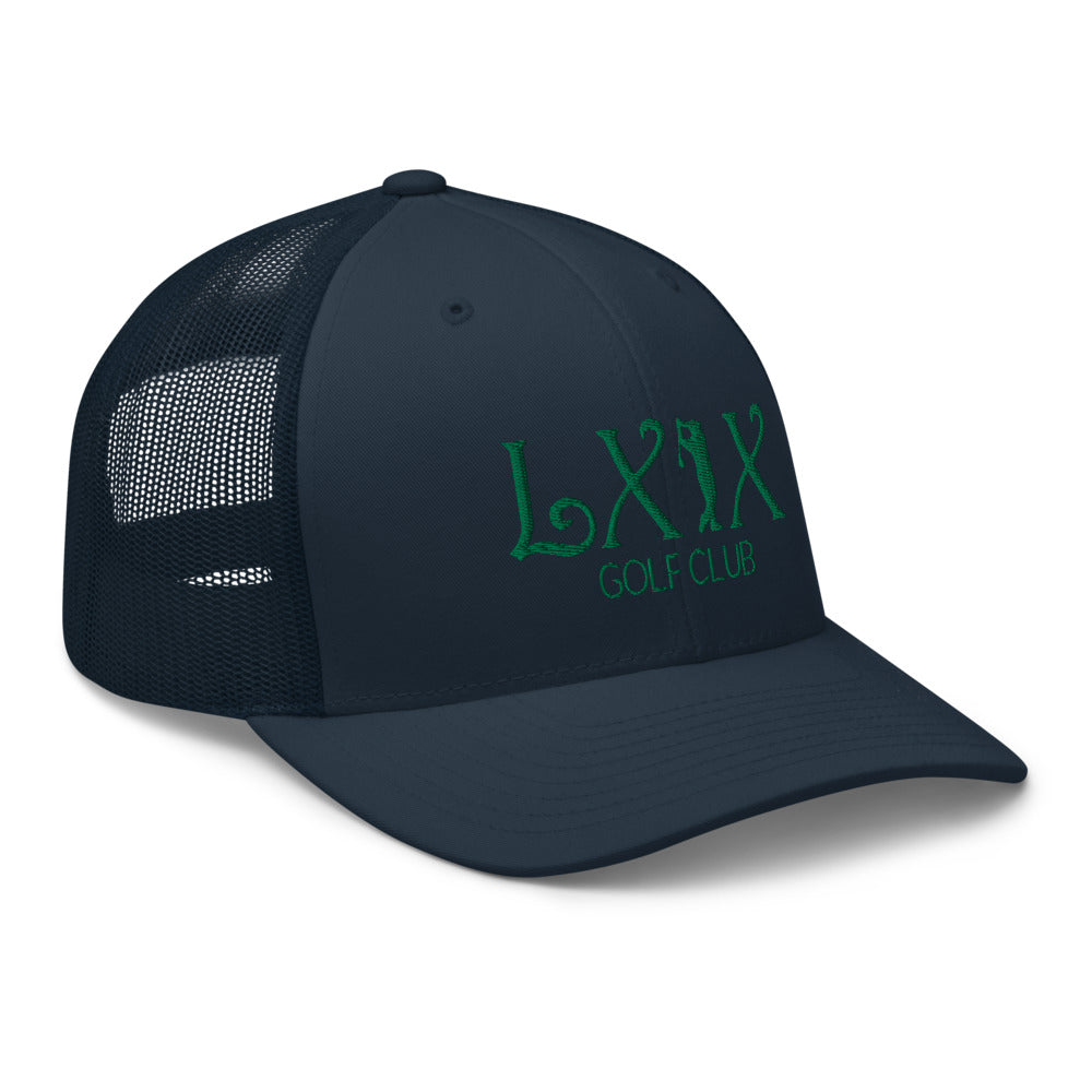 Curve Logo Trucker Cap - Green Logo by LXIX GOLF CLUB — view 18