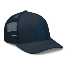 Four Box Logo Trucker Cap - Blue Logo by LXIX GOLF CLUB — view 18