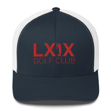 Swinger Logo Trucker Cap - Red Logo by LXIX GOLF CLUB — view 4