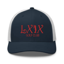 Curve Logo Trucker Cap - Red Logo by LXIX GOLF CLUB — view 19