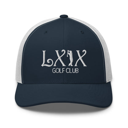 Curve Logo Trucker Cap - White Logo by LXIX GOLF CLUB — view 19