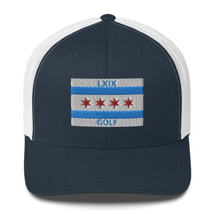 Chicago Flag Trucker Cap by LXIX GOLF CLUB — view 2