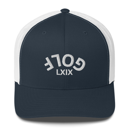 Upside Down LXIX Golf Arch Trucker Cap by LXIX GOLF CLUB — view 5