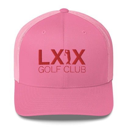 Swinger Logo Trucker Cap - Red Logo by LXIX GOLF CLUB — view 6