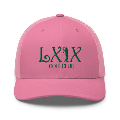 Curve Logo Trucker Cap - Green Logo by LXIX GOLF CLUB — view 43