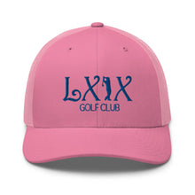 Curve Logo Trucker Cap - Blue Logo by LXIX GOLF CLUB — view 44