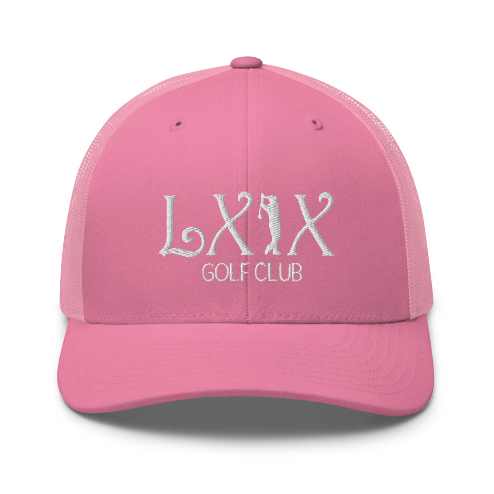 Curve Logo Trucker Cap - White Logo by LXIX GOLF CLUB — view 43