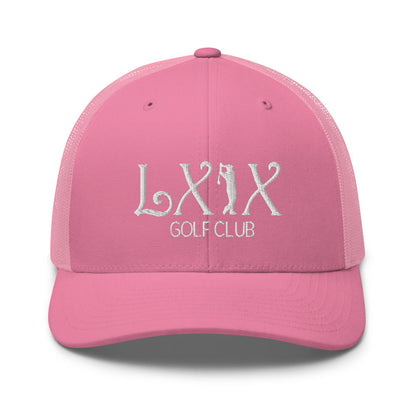 Curve Logo Trucker Cap - White Logo by LXIX GOLF CLUB — view 43