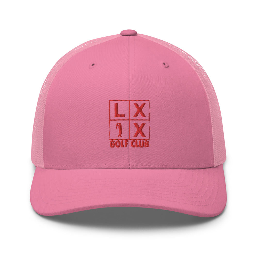 Four Box Logo Trucker Cap - Red Logo by LXIX GOLF CLUB — view 31