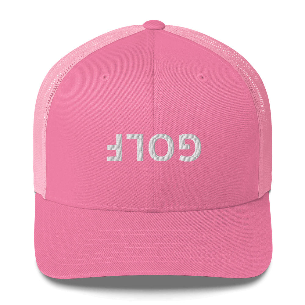 Upside Down Golf Trucker Cap - White Logo by LXIX GOLF CLUB — view 9