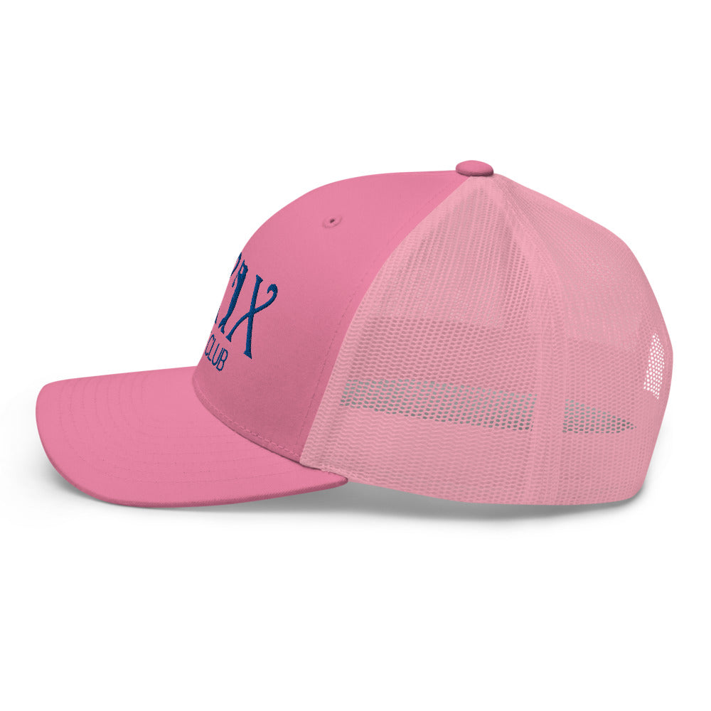 Curve Logo Trucker Cap - Blue Logo by LXIX GOLF CLUB — view 46
