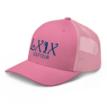 Curve Logo Trucker Cap - Blue Logo by LXIX GOLF CLUB — view 47