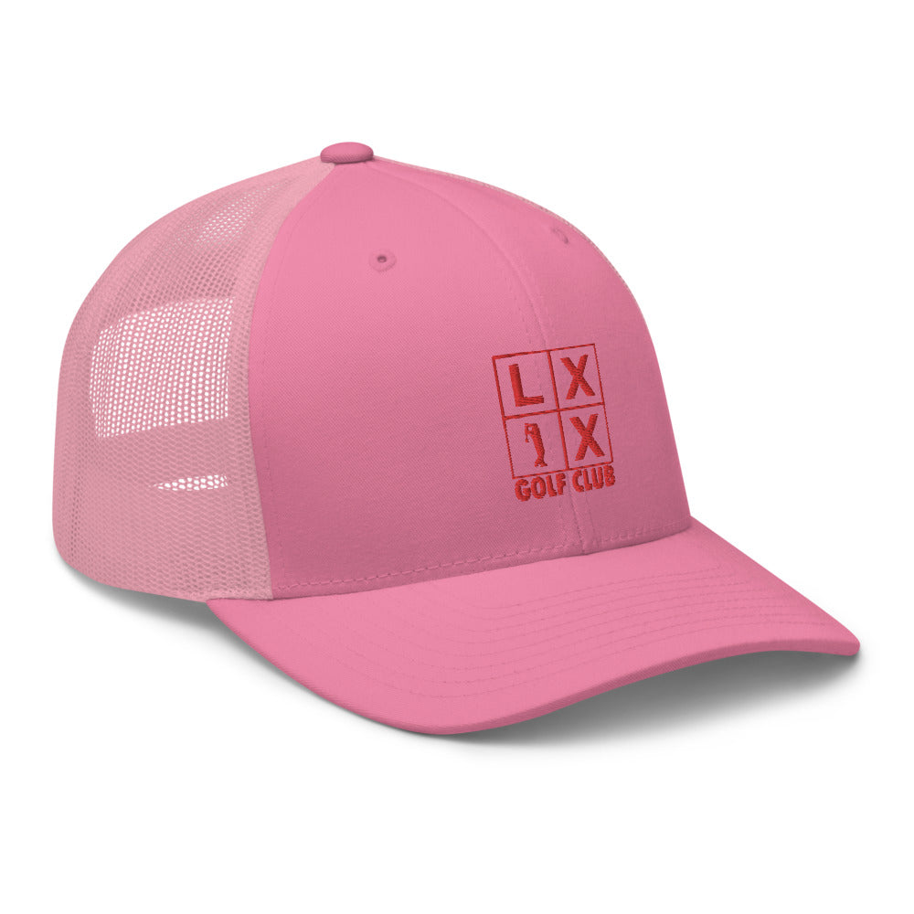 Four Box Logo Trucker Cap - Red Logo by LXIX GOLF CLUB — view 36