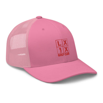 Four Box Logo Trucker Cap - Red Logo by LXIX GOLF CLUB — view 36