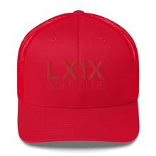 Swinger Logo Trucker Cap - Red Logo by LXIX GOLF CLUB — view 5