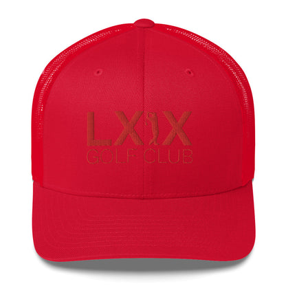 Swinger Logo Trucker Cap - Red Logo by LXIX GOLF CLUB — view 5