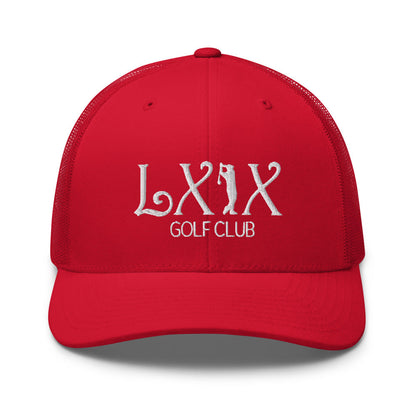Curve Logo Trucker Cap - White Logo by LXIX GOLF CLUB — view 25