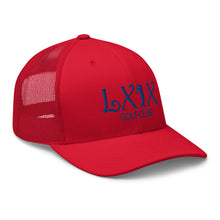 Curve Logo Trucker Cap - Blue Logo by LXIX GOLF CLUB — view 31