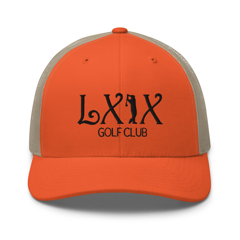 Curve Logo Trucker Cap - Black Logo by LXIX GOLF CLUB — view 37