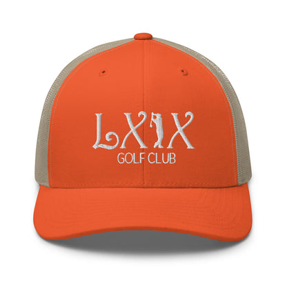 Curve Logo Trucker Cap - White Logo by LXIX GOLF CLUB — view 37