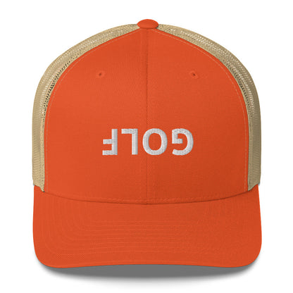 Upside Down Golf Trucker Cap - White Logo by LXIX GOLF CLUB — view 8