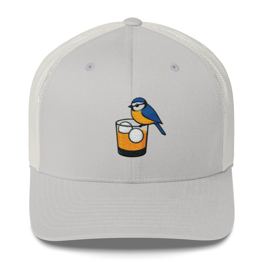 Birdie Juice Golf Trucker Hat (Silver/Charcoal/Green) by LXIX GOLF CLUB