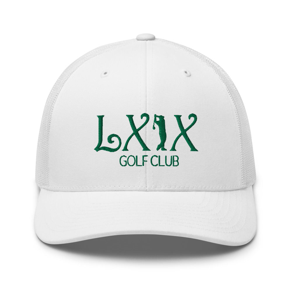 Curve Logo Trucker Cap - Green Logo by LXIX GOLF CLUB — view 55