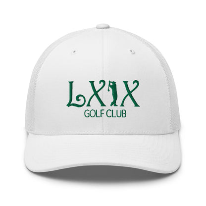 Curve Logo Trucker Cap - Green Logo by LXIX GOLF CLUB — view 55
