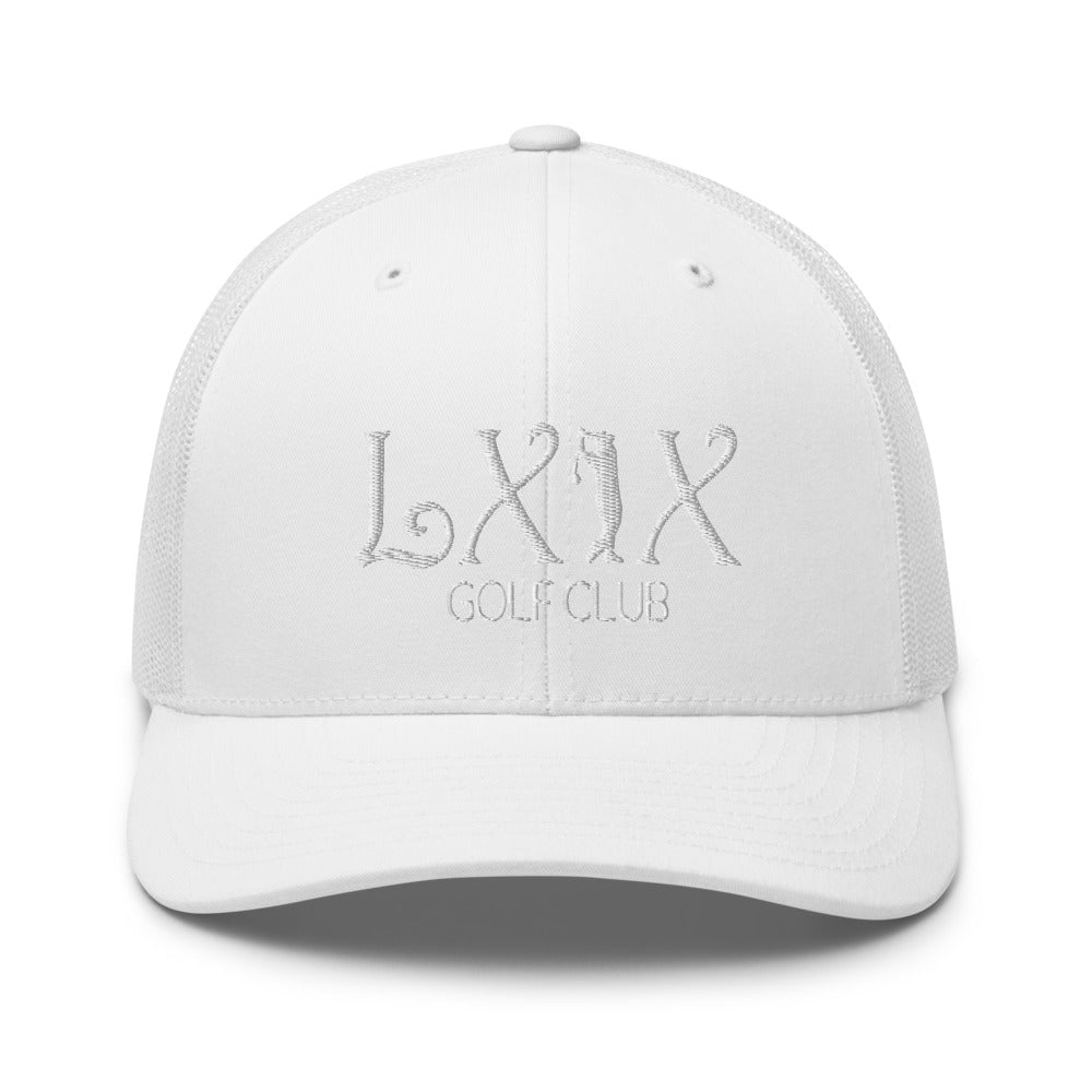 Curve Logo Trucker Cap - White Logo by LXIX GOLF CLUB — view 55