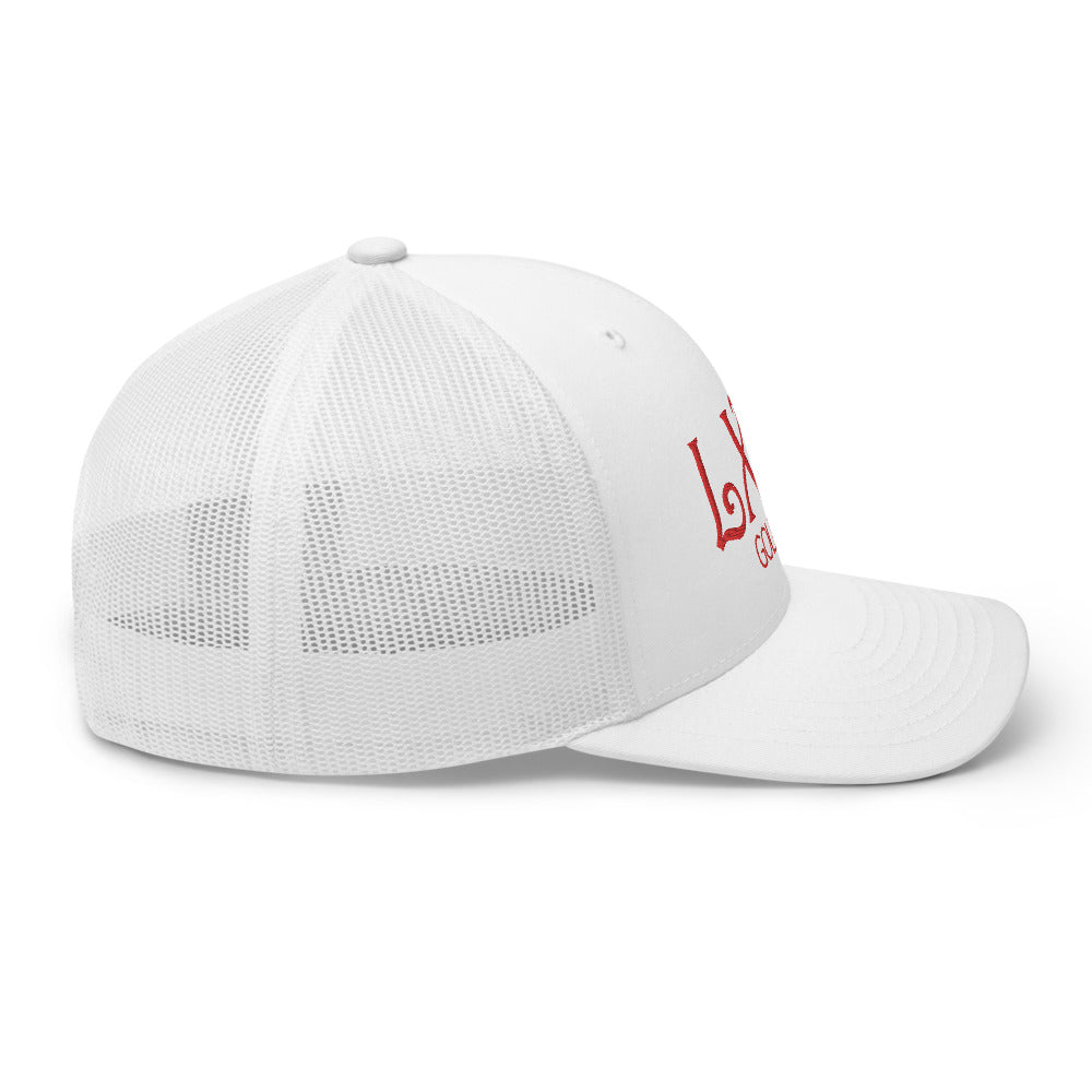 Curve Logo Trucker Cap - Red Logo by LXIX GOLF CLUB — view 59