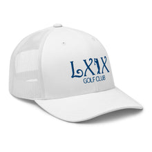 Curve Logo Trucker Cap - Blue Logo by LXIX GOLF CLUB — view 60