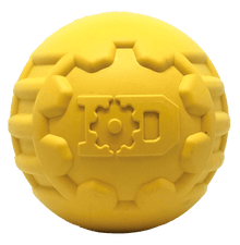 Industrial Dog Ball Rubber Chew Toy for Heavy Chewers | Yellow | USA Made | SodaPup