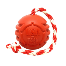 USA-K9 Stars and Stripes Rubber Dog Toy | K9 Handler Reward Toy | Red | USA Made
