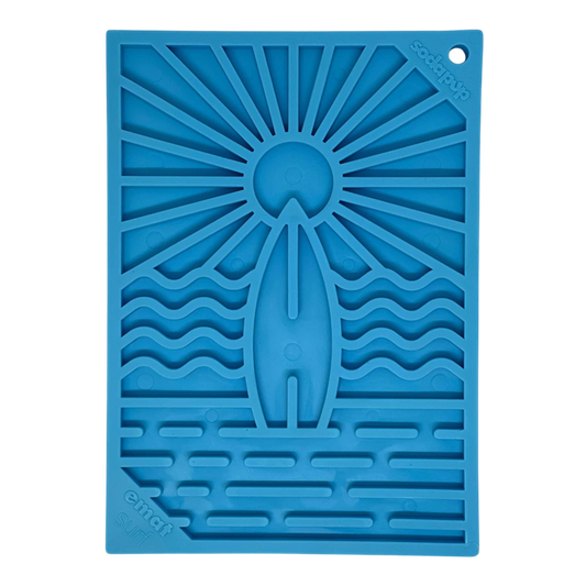 Surf's Up eMat - Small Lickmat for Dogs and Cats | Beach-Themed Design | SodaPup